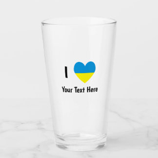 Jag älskar (Hjärtats ukrainska flagga) Personlig t Glaskopp