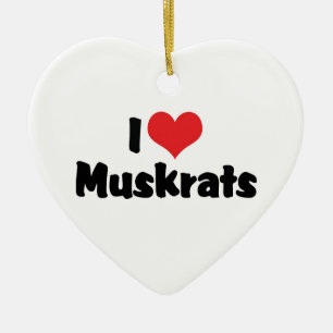Jag älskar hjärtbisamråttor julgransprydnad keramik