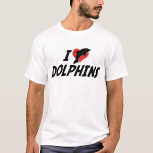 Jag älskar hjärtdelfiner - delfinälskare t-shirt