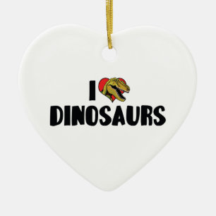 Jag älskar hjärtdinosaurier - Dinosauriefossiljäga Julgransprydnad Keramik