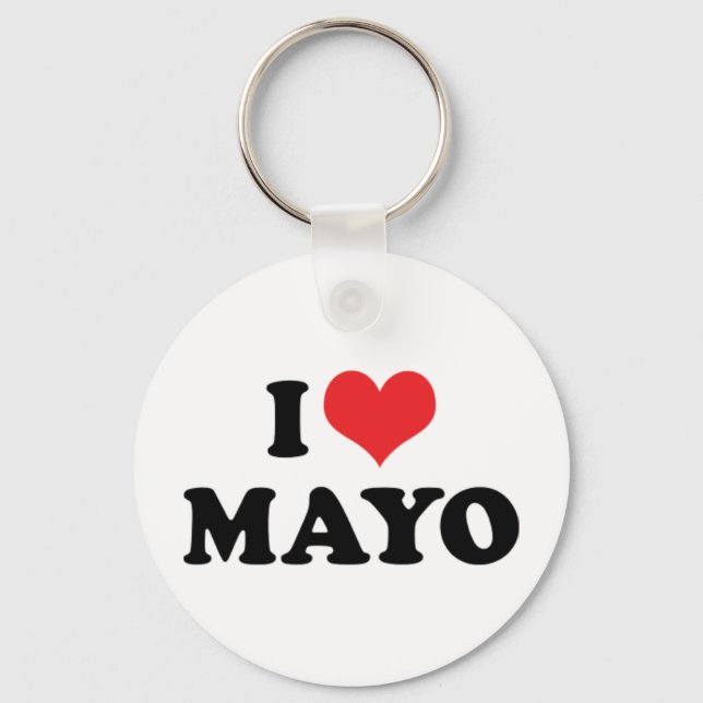 Jag älskar hjärtmayo - Mayonnaise Älskare Nyckelring (Framsida)