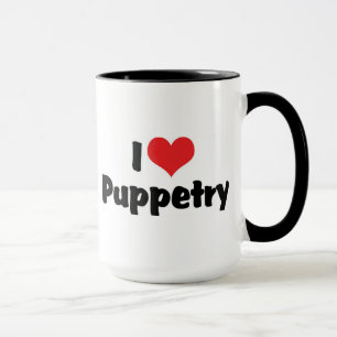 Jag älskar hjärtpuppetry - buktaleri älskare mugg