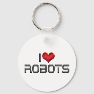 Jag älskar hjärtrymrobotar - robotteknik älskare nyckelring
