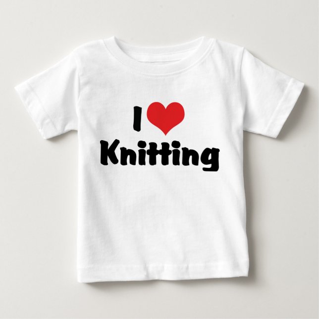 Jag älskar hjärtstickning t-shirt (Framsida)