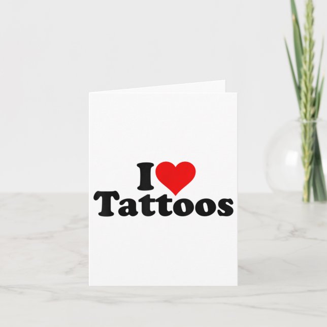 Jag älskar hjärttatueringar Tats _1  Kort (Framsida)