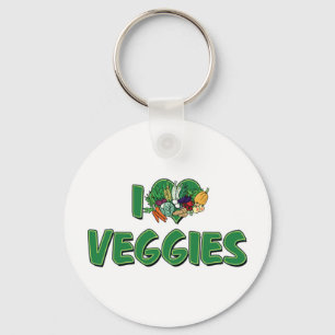 Jag älskar hjärtvänliga grönsaker - Vegan hälsokos Nyckelring
