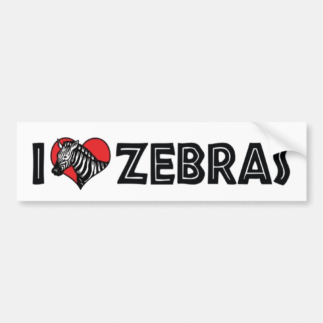 Jag älskar hjärtzebraer - Zebraelskare Bildekal (Framsidan)