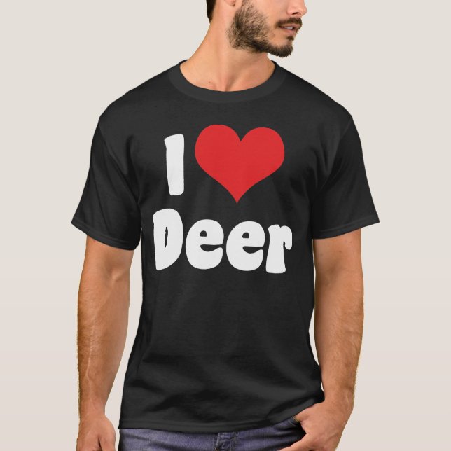 Jag älskar hjort hjärta t shirt (Framsida)