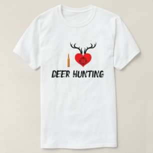 Jag älskar hjortjakt - Hjärta Mål Kula Grafik T Shirt