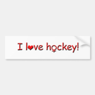Jag älskar hockey! - Flicka-/kvinna sportar Bildekal