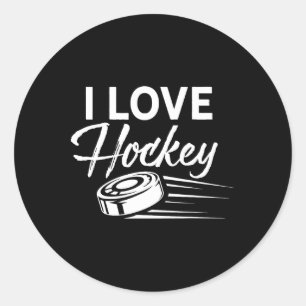 Jag älskar hockeyspelare lag match målvakt  runt klistermärke