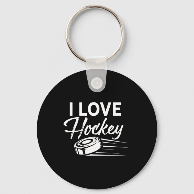 Jag älskar hockeyspelare lagmatch målvakt  nyckelring (Framsida)