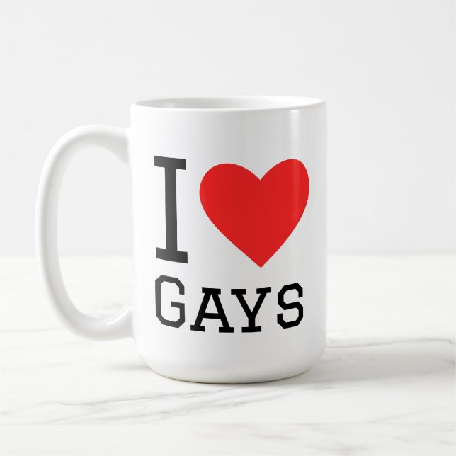 Jag älskar homosexuella kaffemugg (Vänster)