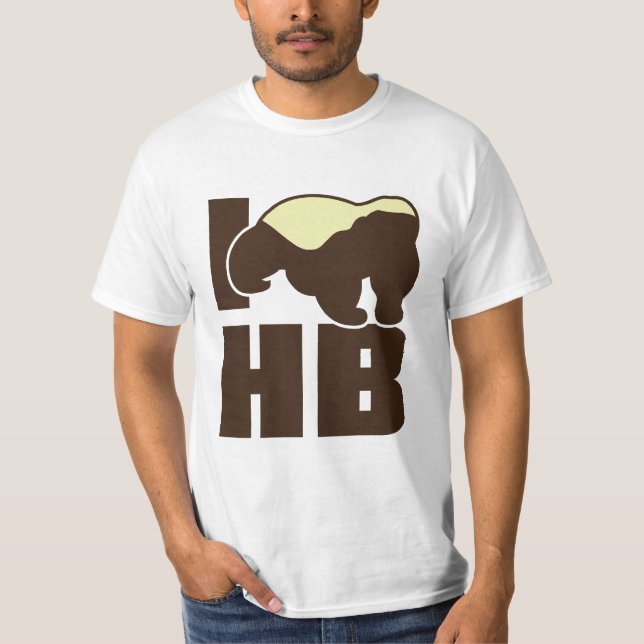 jag älskar honey badgervit t shirt (Framsida)