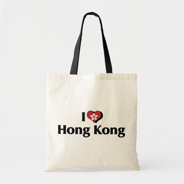 Jag älskar Hong Kong Flagga Tygkasse (Framsidan)