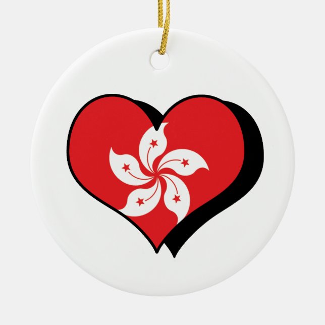 Jag älskar Hong Kong-juldekoration Julgransprydnad Keramik (Framsidan)
