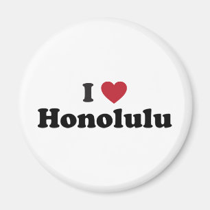 Jag älskar Honolulu Hawaii Magnet