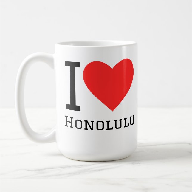 Jag älskar Honolulu  Kaffemugg (Vänster)