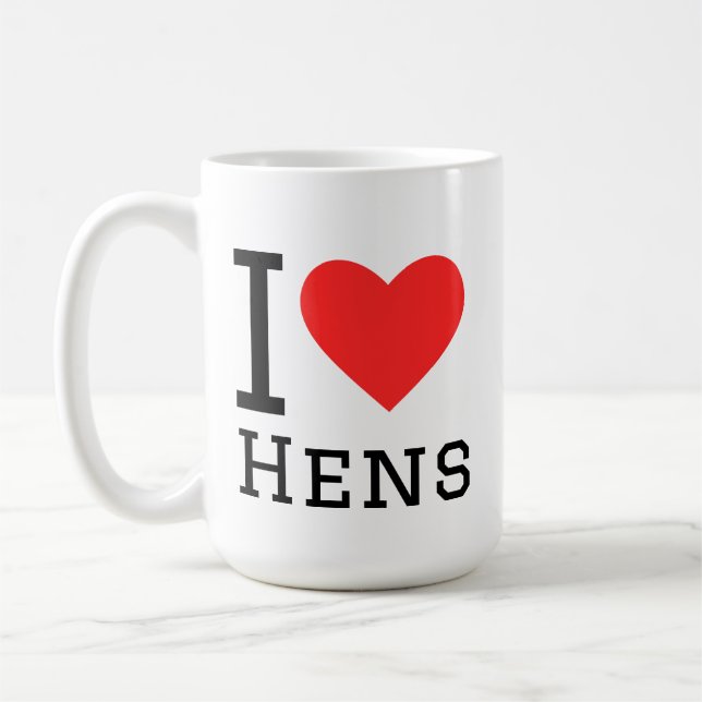 Jag älskar hönor kaffemugg (Vänster)