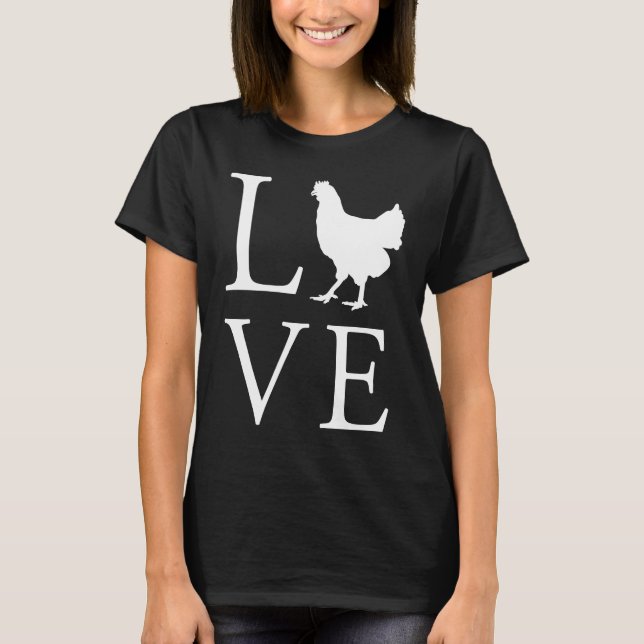 Jag älskar höns  Kyckling T Shirt (Framsida)