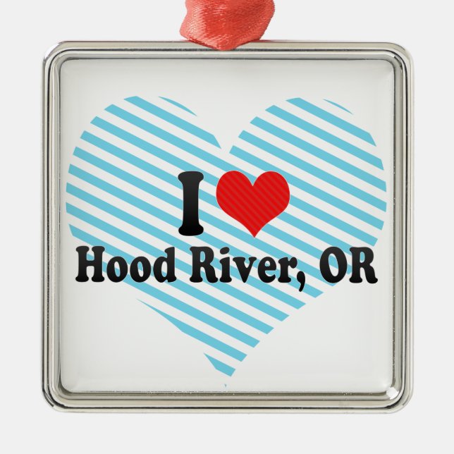 Jag älskar Hood River, ELLER Julgransprydnad Metall (Framsidan)