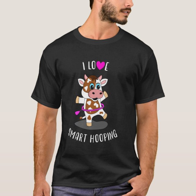 Jag älskar Hooping Ko Smart Hula Hooping Hula Dans T Shirt (Framsida)