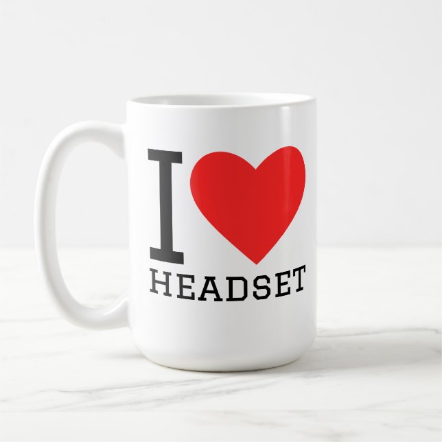 Jag älskar hörlurar kaffemugg (Vänster)