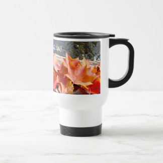 Jag älskar hösten! Kaffe kopp Färgglada höst löv