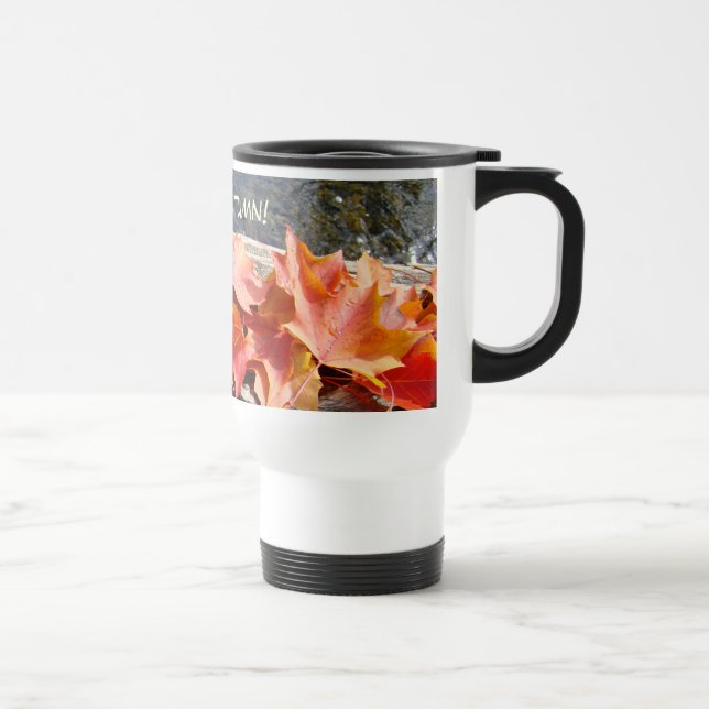 Jag älskar hösten! Kaffe kopp Färgglada höst löv (Höger)