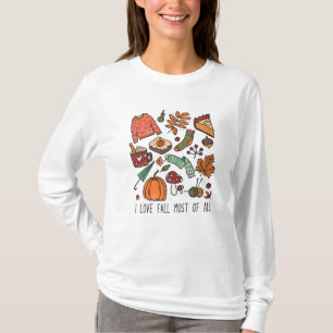 Jag älskar höstens höstlöv pumpar t shirt