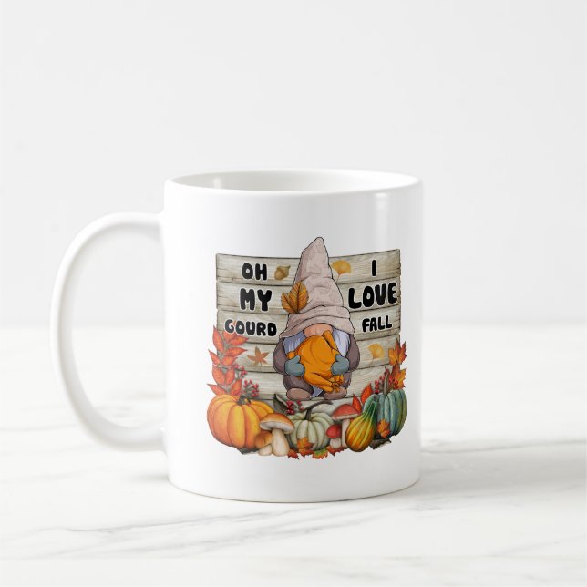 Jag älskar höstgnom Personlig Kaffemugg (Vänster)
