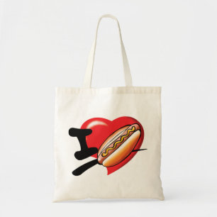 Jag älskar Hotdogs som totot hänger lös Tygkasse