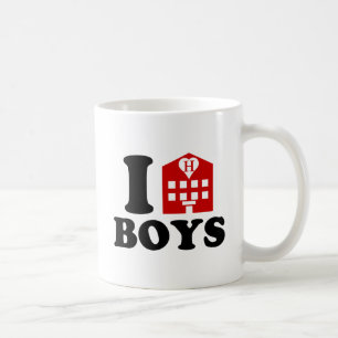 Jag älskar hotellpojkar kaffemugg