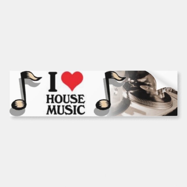 Jag älskar housemusik bildekal (Framsidan)