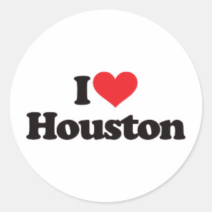 Jag älskar Houston Runt Klistermärke