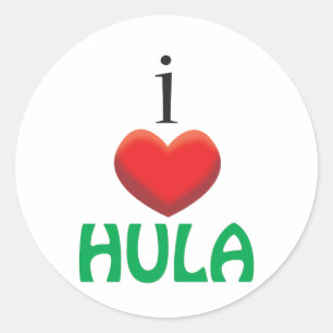 JAG ÄLSKAR HULA RUNT KLISTERMÄRKE