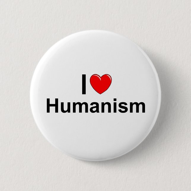 Jag älskar Humanism (för hjärta) Knapp (Framsida)