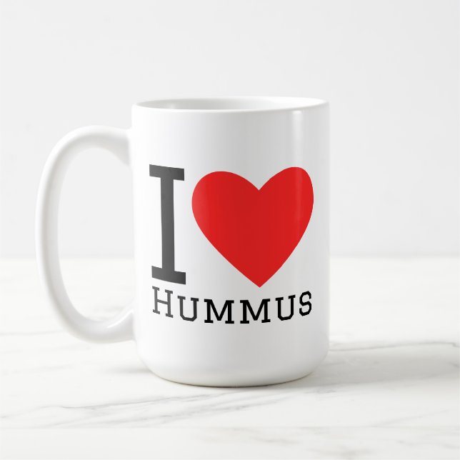 Jag älskar hummus kaffemugg (Vänster)