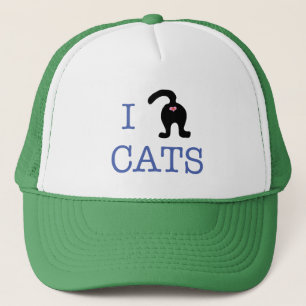 Jag älskar humor för hatt för kattkattungeända truckerkeps