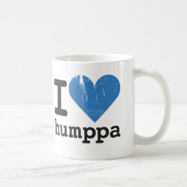 Jag älskar Humppa Blå Klassisk Vit Mugg