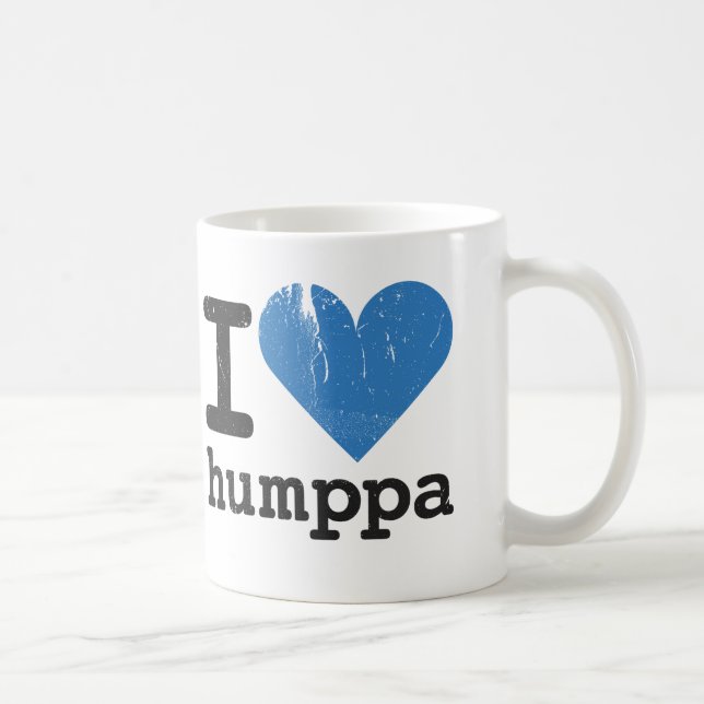 Jag älskar Humppa Blå Klassisk Vit Mugg (Höger)