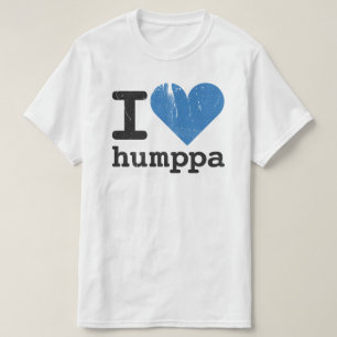 Jag älskar Humppa blått värderar T-tröja T Shirt