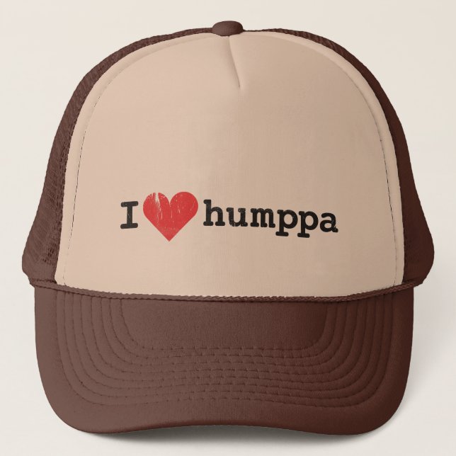 Jag älskar Humppa Brown Trucker Hatt Truckerkeps (Framsida)