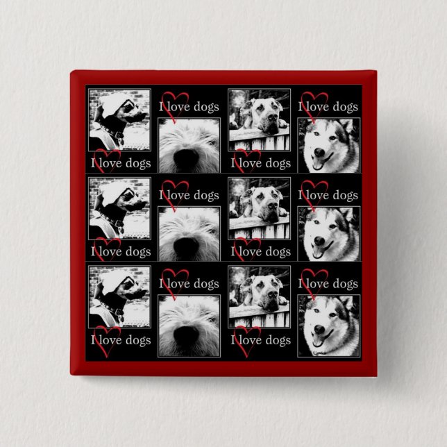 Jag älskar hundar knäppas knapp (Framsida)