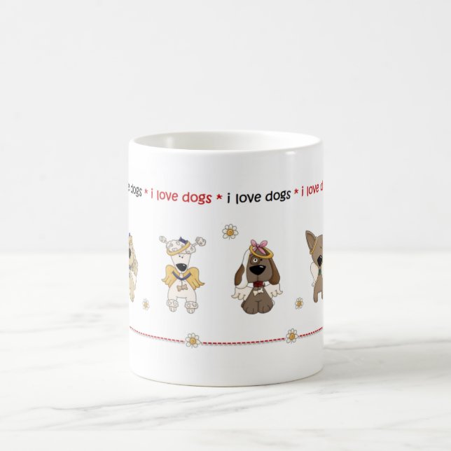Jag älskar hundmuggen kaffemugg (Center)