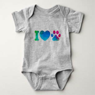 Jag älskar husdjur Söt baby bodysuit Färgglatt tas T Shirt