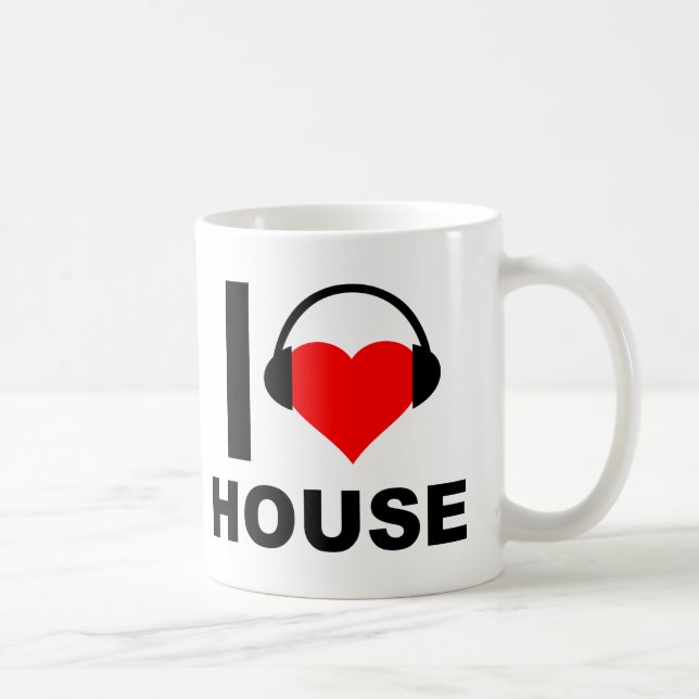 Jag älskar huset rolig mugg (Höger)