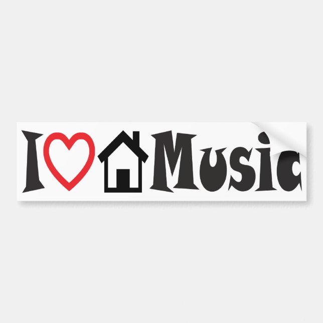 Jag älskar husmusik bildekal (Framsidan)