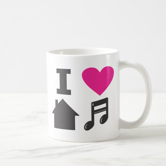Jag älskar husmusik kaffemugg (Höger)