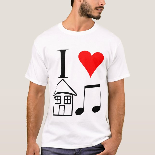 Jag älskar husmusik t-shirt (Framsida)